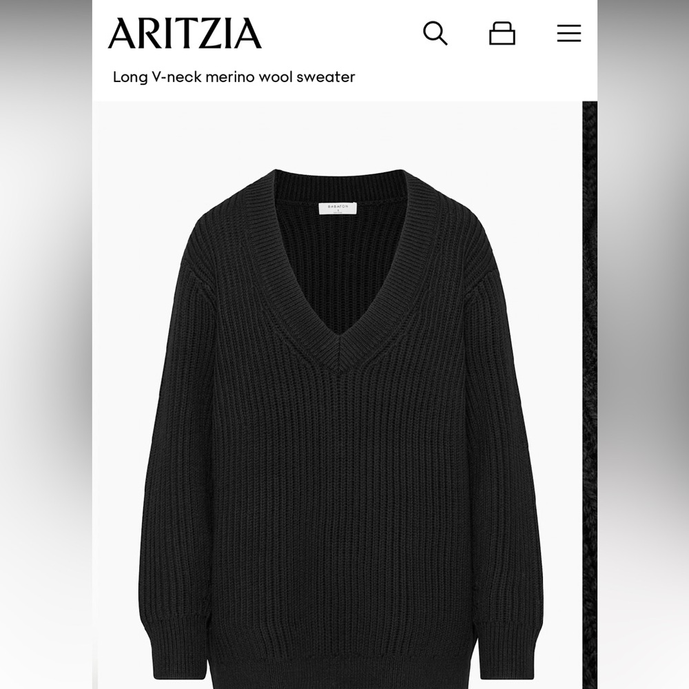 Babaton Black Merino Wool Sweater